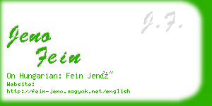 jeno fein business card